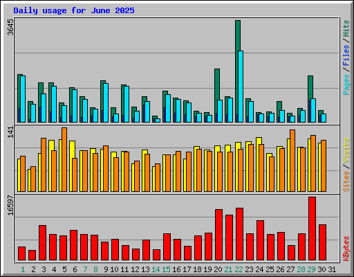 Daily usage for June 2025