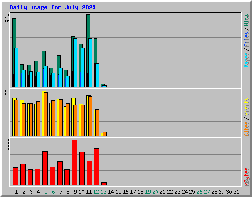 Daily usage for July 2025