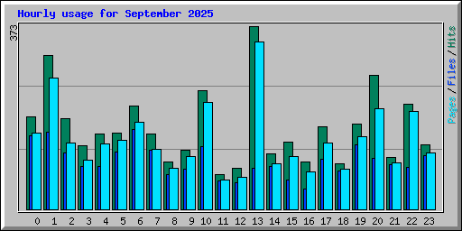 Hourly usage for September 2025