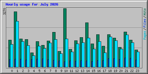 Hourly usage for July 2026