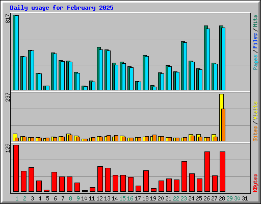 Daily usage for February 2025
