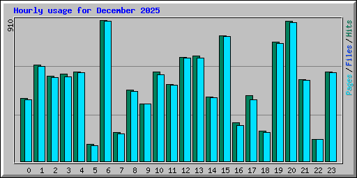 Hourly usage for December 2025