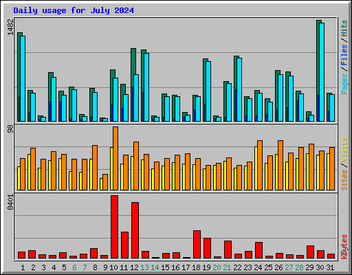 Daily usage for July 2024