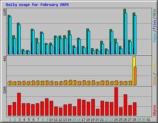 Daily usage for February 2025