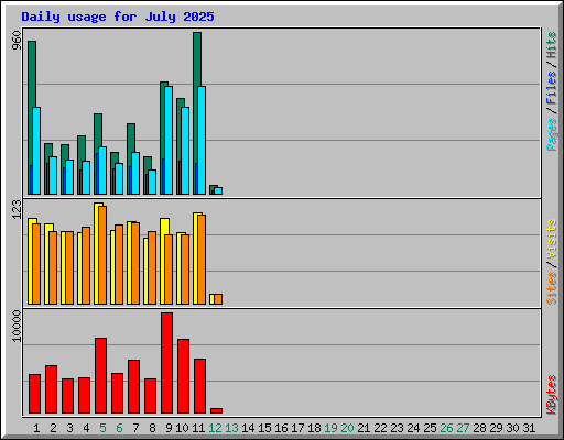 Daily usage for July 2025