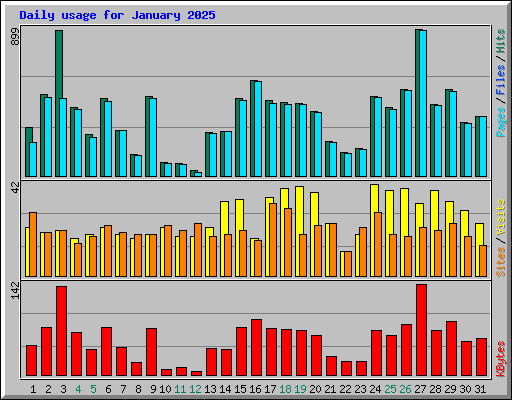 Daily usage for January 2025