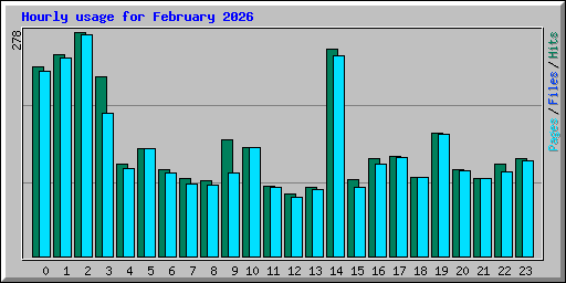 Hourly usage for February 2026
